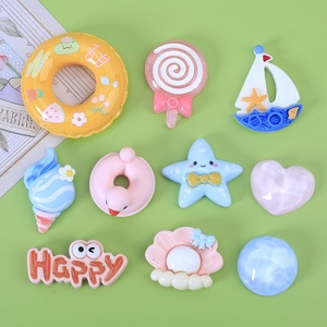 อุปกรณ์ตกแต่งเครื่องประดับ DIY ลายการ์ตูนชายหาดทะเล พร้อมเทคนิคการหยดสีแบบน้ำมัน กาวครีม รองเท้ารูประดับตกแต่ง แฮนด์เมด กิ๊บติดผม แผ่นปะขนาดเล็ก - Product Image 2