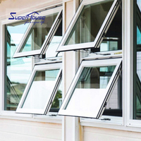 Fenêtres à auvent en verre intelligent trempé double standard européen Superhouse pour barre de fenêtre à auvent en aluminium