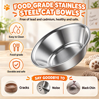 Bols surélevés pour chats en bois à hauteur réglable avec logo personnalisé, avec bols en acier inoxydable pour chats et petits chiens