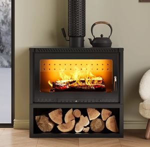Poêle <span class=keywords><strong>à</strong></span> <span class=keywords><strong>bois</strong></span> autoportant moderne Chauffe-eau <span class=keywords><strong>à</strong></span> combustion longue <span class=keywords><strong>Cheminée</strong></span> fermée en fonte - Product Image 2