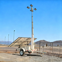 Tour d'éclairage solaire extérieure à montage au sol, mât de 4 à 9 m, haute performance, MPPT, silicium monocristallin, batterie lithium-ion, garantie 1 an