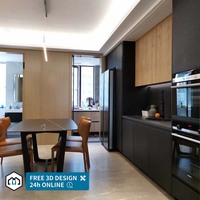 George Group Appartement moderne personnalisé Petites armoires de cuisine laquées blanches avec lumières LED Conception d'utilisation de l'espace