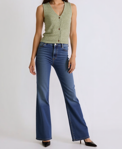 Hot Sale Women's Fashion Aesthetic Button Decoration Autumn V-Neck Cardigan Knitted Sweater Vest