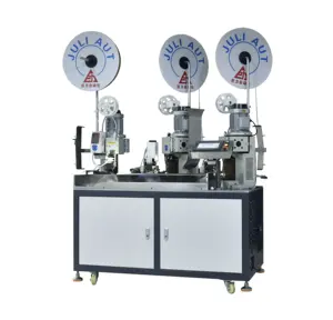 2 Wire Tinning Crimping Wire Cutting Stripping Dip Tin Machine 2 / 3 End Terminal Pressing Machine