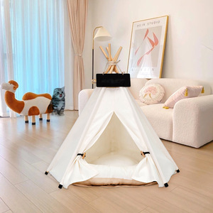 Personnalisation d'usine <span class=keywords><strong>tipi</strong></span> pour animaux de compagnie chien et chiot chat tentes <span class=keywords><strong>tipi</strong></span> lit maisons portables avec coussin épais - Product Image 6
