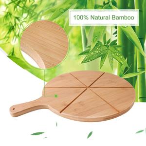 Tabla de cortar de madera dura de bambú para pizza, bandeja para servir - Product Image 4