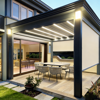 Premium Elektrische Moderne Bioklimatische Lamellenpergola mit Belüftetem Dach Allwetter-Windbeständiges Design Balkon Outdoor-Essbereich