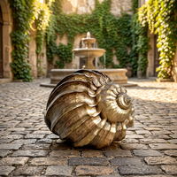 Sculpture de conque en bronze massif sur mesure - Art océanique classique personnalisé, sur commande, sculpture en bronze
