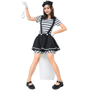 Harlequin Sirkus <span class=keywords><strong>Mime</strong></span> Cirque Clown Jester Kostum Cosplay Pesta Halloween - Product Image 2