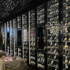 Vitrine à vin commerciale moderne, meuble bar à vin, armoire à vin en acier inoxydable et verre personnalisée pour restaurant - Product Image 4