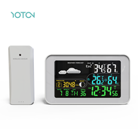 Estación Meteorológica Inalámbrica Inteligente para el Hogar, Higrómetro de Alta Precisión, Pronóstico para Jardín, Nuevo Diseño, Pantalla LCD a Color, Barómetro de Plástico ABS