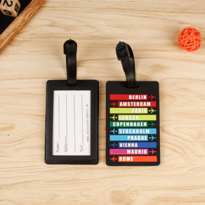 Viagem Design Personalizado Logo Mala Cabide Borracha Macia Em Branco Bagagem Tag Com Alça - Product Image 2