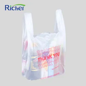 Wholesale Eco Friendly Singlet Bag 100% Biodegradable Plastic Shopping Bag With Logo Printed Degradable Plastic Grocery Bag