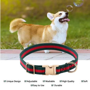 Grosir kerah anjing populer gesper logam berputar 2 lapisan tali anjing Premium desainer mewah tahan lama - Product Image 2