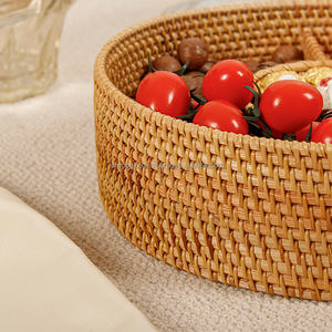 Nouvelles idées, boîte à bonbons de mariage en rotin de luxe, panier à fruits, 5 compartiments, plateaux de service de rangement, assiettes jetables élégantes, faites à la main - Product Image 4