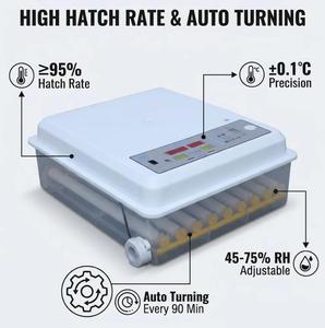 Fully Automatic Incubator with 98% Hatching Rate for 48/56/64 Eggs Dual Power Supply 52.5x46.5x24cm 4.1kg 6-Month Warranty - Product Image 5