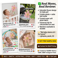 Jouet suspendu pour poussette bébé, fleur en peluche, jouets pour berceau et siège auto, hochet sensoriel pour nourrisson, pendentif à clipser, vente en gros