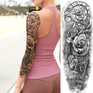 Autocollant de tatouage temporaire à bras entier de grande taille Art corporel imprimé personnalisé pour adultes Approvisionnement direct d'usine - Product Image 3