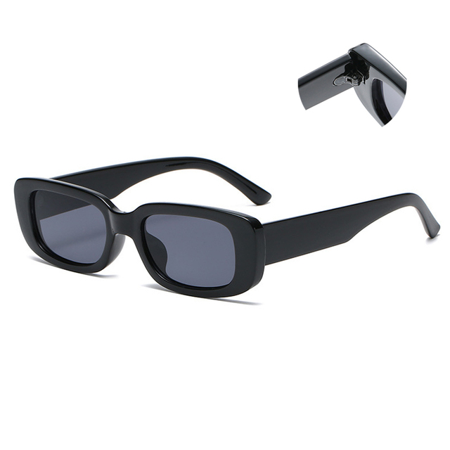Fashion Vintage Small Square Sun Glasses Shades Custom Logo Trendy Rectangular Sunglasses