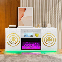 Meuble à miroir Glam Meuble TV Table Meuble TV Meuble avec quatre tiroirs et cheminée Décor Meubles Mobles Tapis Moebel