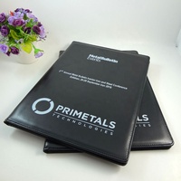 Carpeta de Conferencia Personalizada A4 de Cuero PU Negro, Portafolio de Documentos Corporativos para Eventos y Regalos