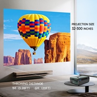 Projecteur intelligent LED Android 9 4K Full HD 1080P pour cinéma maison portable avec son stéréo HIFI 9000 lumens pour téléphone portable et console de jeu