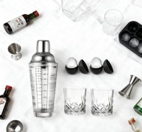 Ensemble de shakers à cocktails en acier inoxydable, étanche, durable, écologique, verre à mélanger moderne, outils de bar pour des cocktails parfaits, personnalisable