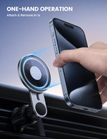 Support de téléphone magnétique réglable Lamicall STCV05 pour voiture avec bras d'extension, fixation sur grille d'aération, ne bloque pas le flux d'air, support à clipser pour voyage