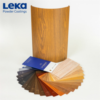 Esta recubrimiento en polvo con textura realista de madera de nogal ofrece una apariencia cálida y natural para escritorios y mesas de oficina ejecutiva.