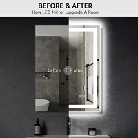 Miroir de salle de bain intelligent LED anti-buée avec éclairage intégré, 24W 32H pouces, pour projets de villas et hôtels, en stock aux États-Unis
