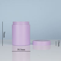 Pot en plastique à double paroi de 100g, noir mat, pour emballage de produits de soin, avec couvercle à vis en plastique, vente en gros