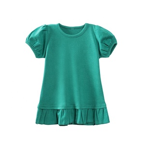 T-shirts pour filles, manches courtes à volants, coton personnalisé, vente en gros 2022 - Product Image 1