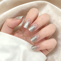 Faux ongles carrés courts en ABS à pression, motif étoile personnalisable, pour usage quotidien