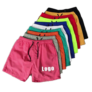Pantalones Cortos Deportivos Rojos para Hombre, Cintura Media, con Logotipo en la Parte Delantera, Elásticos, de Secado Rápido, Transpirables, de Punto, para Gimnasio, Running y Fitness - Product Image 1