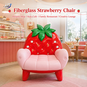 Silla Moderna de Fibra de Vidrio con Forma de Fresa, Impermeable, Sillón Infantil, Asiento Resistente para Tienda de Postres, Hotel, Sala de Estar - Product Image 5