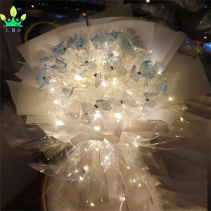 Fiori <span class=keywords><strong>artificiali</strong></span> fai da te <span class=keywords><strong>Kit</strong></span> di arte artigianale 33 pz bouquet di farfalle con luci a LED per principianti <span class=keywords><strong>Kit</strong></span> di artigianato regalo floreale per matrimonio - Product Image 3