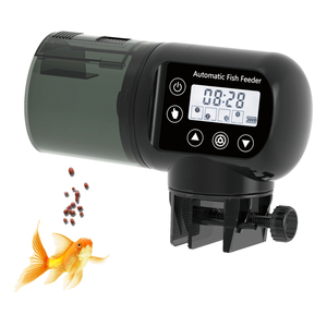 Super Mute 200Ml Capaciteit Lcd Smart <span class=keywords><strong>Fish</strong></span> Feeder Top Voeding Zwarte Automatische Vis Feeder Voor <span class=keywords><strong>Aquarium</strong></span> Tank - Product Image 3