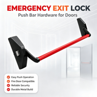 Barre anti-panique verticale résistante au feu pour porte coupe-feu, dispositif de sortie d'urgence, barre de pression pour porte anti-incendie