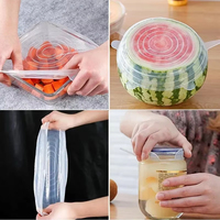 Couvre-bols élastiques en silicone pliables de qualité alimentaire pour un stockage alimentaire réutilisable et écologique