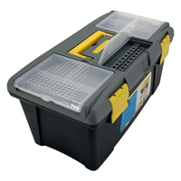 Boîte à outils en plastique robuste de 18 pouces avec plateau à outils amovible