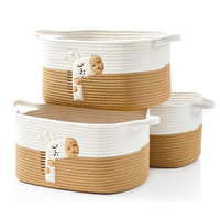 Panier de rangement en corde de coton tressé à la main de haute qualité, organisateur de bureau polyvalent et panier à linge pour hôtel et maison
