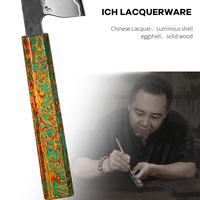 Couteau de chef japonais Konoll 200 mm Kiritsuke, 3 couches d'acier inoxydable, avec acier autrichien M390 et manche luxueux