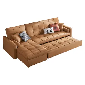 Đơn Vị Nhỏ Phòng Khách Nội Thất Hiện Đại Góc Chuyển Đổi Sofa Giường Với Lưu Trữ