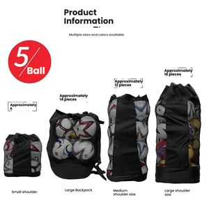 Customized Mesh Design Multiple Sizes Black Blue Drawstring Soccer Ball Storage Bags <strong>Football</strong> Basketball Backpack Training Gear - Product Image 2