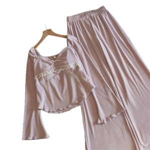 Nuovi pigiami da donna in stile francese, lussuoso velluto isola con imbottiture sul petto, abbigliamento per la casa, set caldo per primavera, autunno e inverno. - Product Image 5
