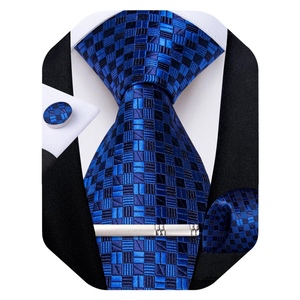 100% pure soie armure tissé Jacquard bleu marine <span class=keywords><strong>cravate</strong></span> et mouchoir et <span class=keywords><strong>cravate</strong></span> personnalisation pour hommes cravates classiques - Product Image 2