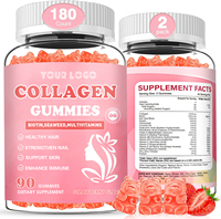Complément anti-âge OEM, gommes au collagène avec kératine, biotine et acide hyaluronique, soutien beauté végétalien pour les cheveux, la peau et les ongles