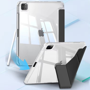 Funda para Tablet <span class=keywords><strong>iPad</strong></span> Pro 11 12.9 Air 13 Pulgadas, Carcasa Transparente de Acrílico Resistente a Impactos, Soporte para Lápiz, Magnética, con Logotipo Personalizado, Función Smart Sleep/Wake - Product Image 2