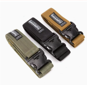 Cinturones de lona HKSF GB01 al por mayor, con cierre lateral rápido, en colores negro, verde, caqui y marrón. - Product Image 1