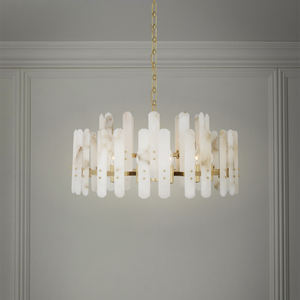 Alabaster Pendel leuchte Dekorative Wohnzimmer Lampe Persönlichkeit Restaurant Studie Messing Luxus Pendel leuchten - Product Image 3